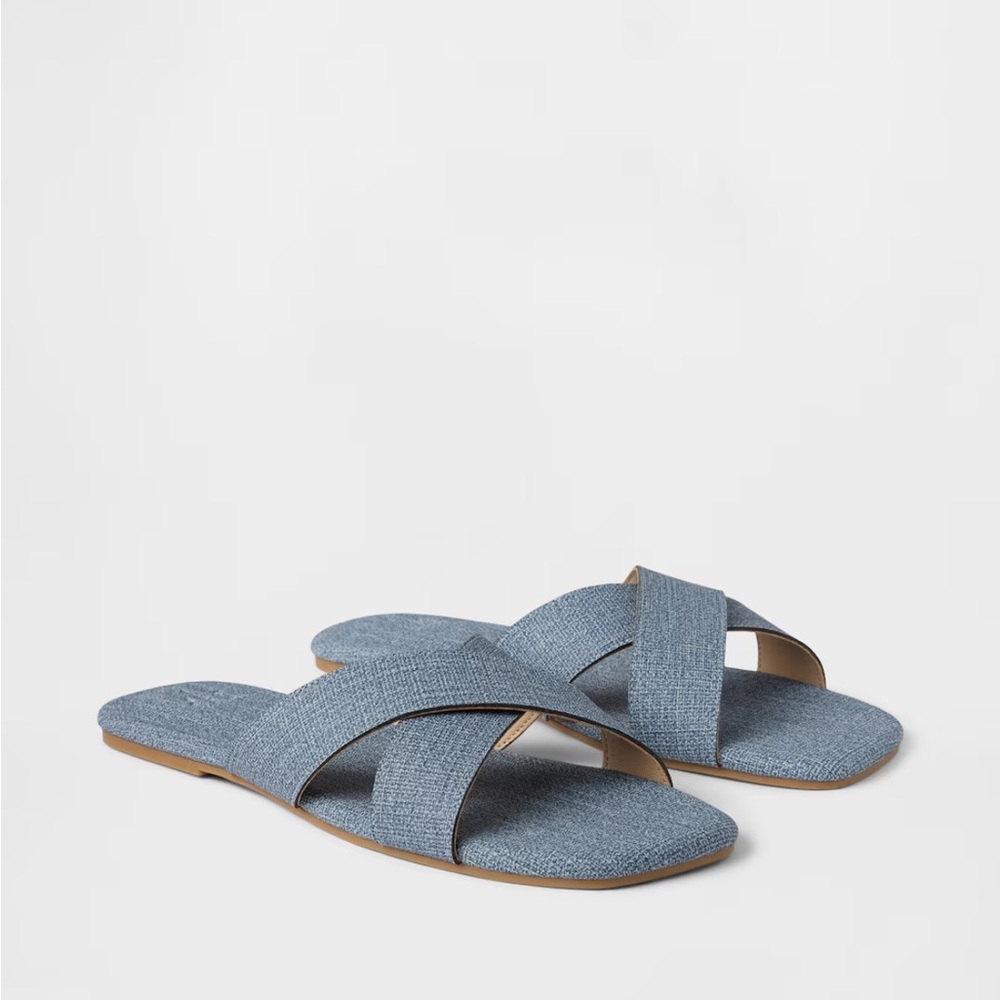 Gap Criss-Cross Sandals - Washed Denim Blue